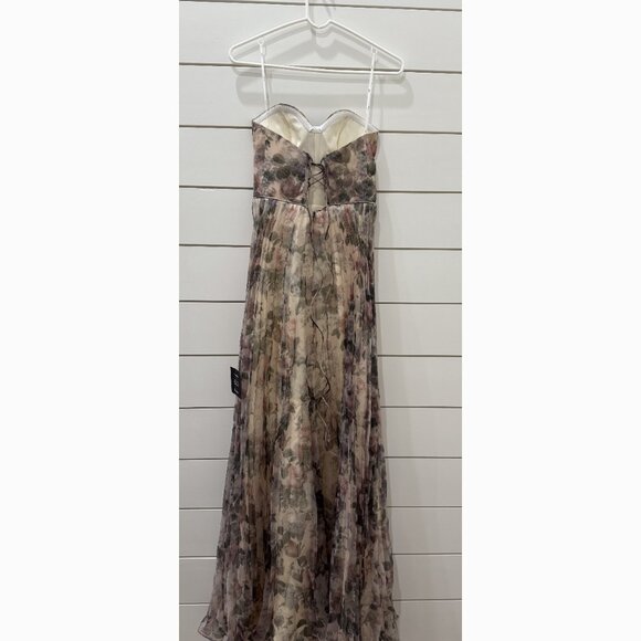 NWT Lulus Most Beautiful Day Ivory Multi Floral Print Organza Maxi Dress - Picture 3 of 6